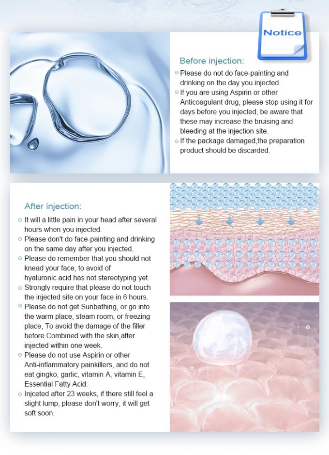 Cross Linked Injectable Dermal Fillers For Buttocks Hyaluronic Acid Filler