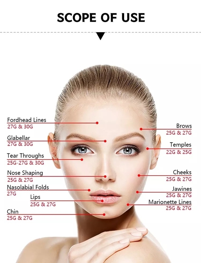 Hyaluronic Acid Dermal Filler Disposable Cannula Piercing Needles